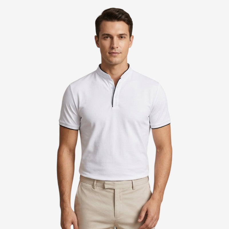 Men's Short Sleeve Stand Collar Polo Shirt