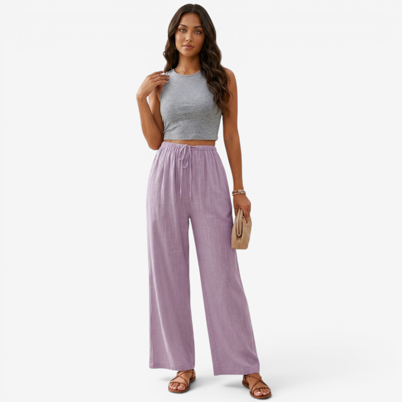 High Waist Wide Leg Palazzo Pants for Women