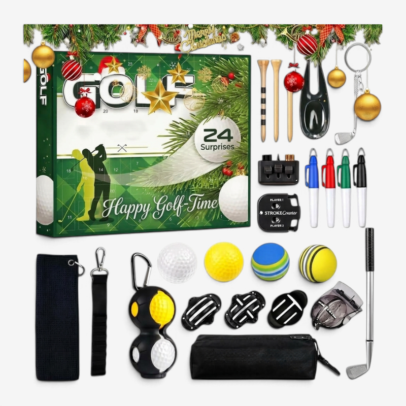 TeeTreasure - Golf Advent Calendar with 24-Piece Golf Accessories Set