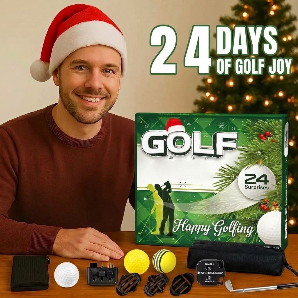 TeeTreasure - Golf Advent Calendar with 24-Piece Golf Accessories Set