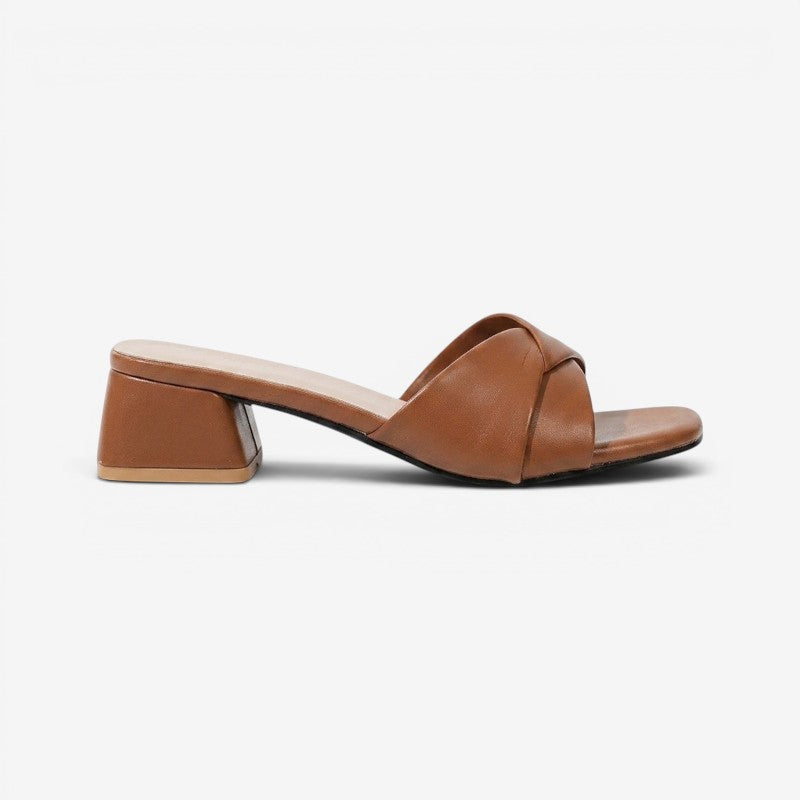 Women's Open Toe Square Heel Sandals with Polished Design