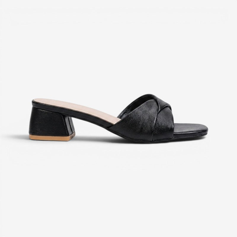 Women's Open Toe Square Heel Sandals with Polished Design