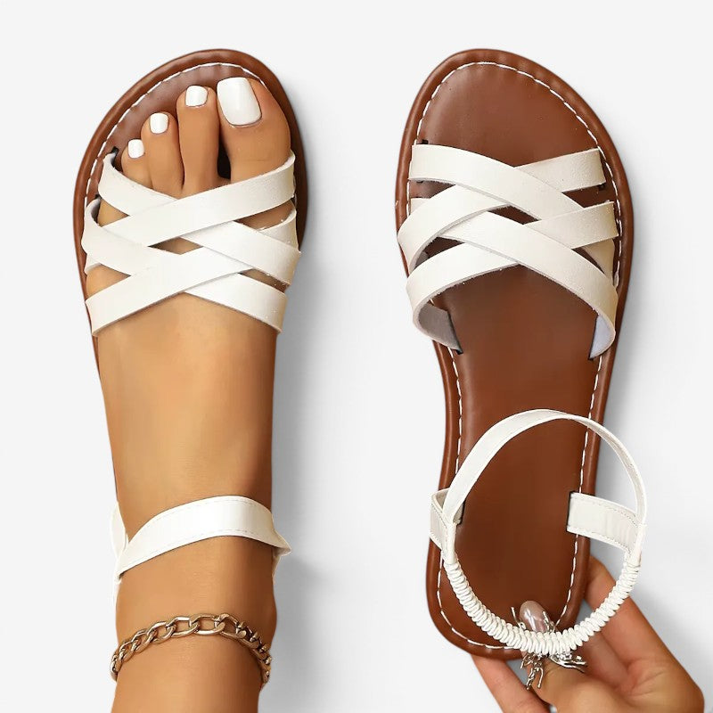 Women's Cross-Strap Sandals with Open Toe