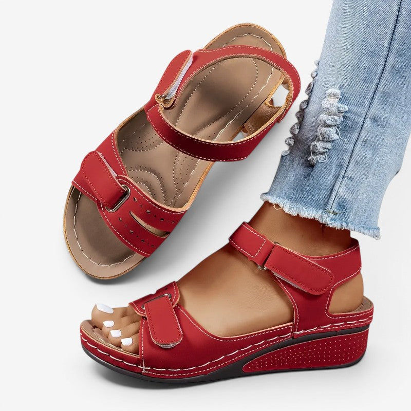 Ladies Wedge Sandals with Velcro Strap