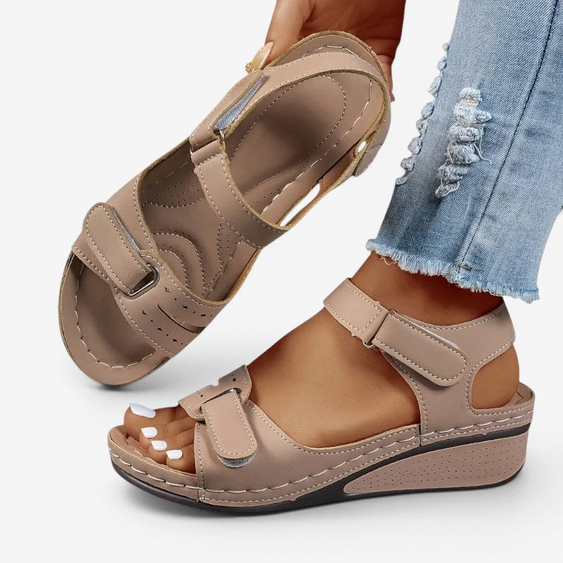 Ladies Wedge Sandals with Velcro Strap