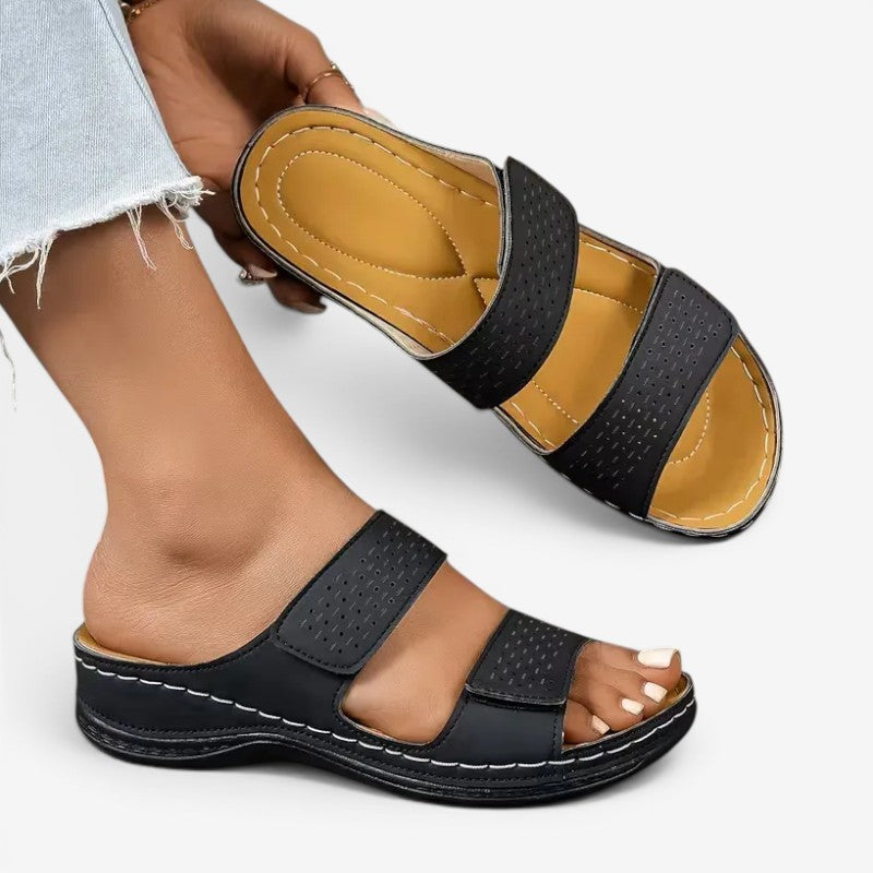 Women’s Double-Strap Slip-On Sandals