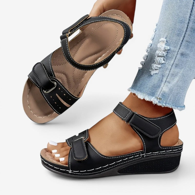 Ladies Wedge Sandals with Velcro Strap