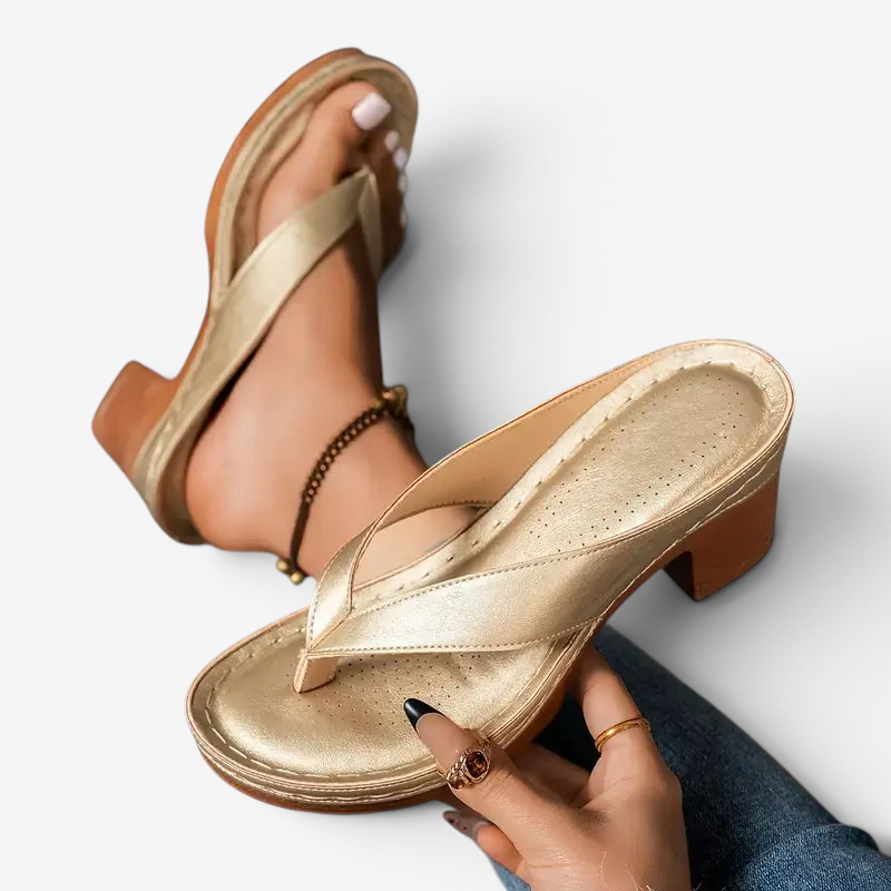 Women's Open Toe Chunky Heeled Sandals