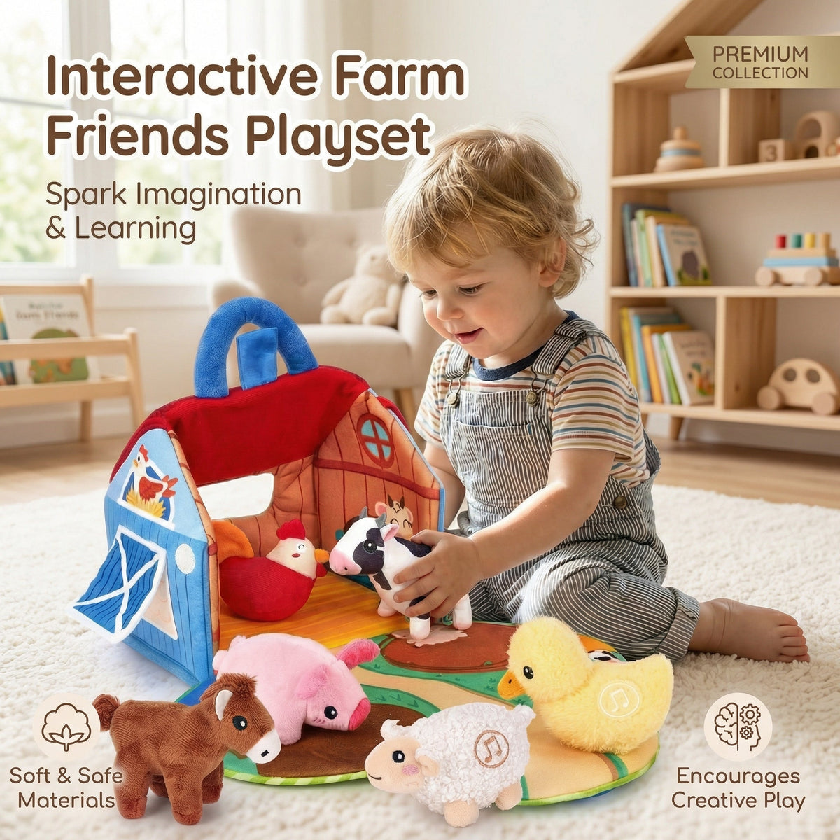 Cuddlebarn - Interactive Plush Farm Animal Set With Sound Features