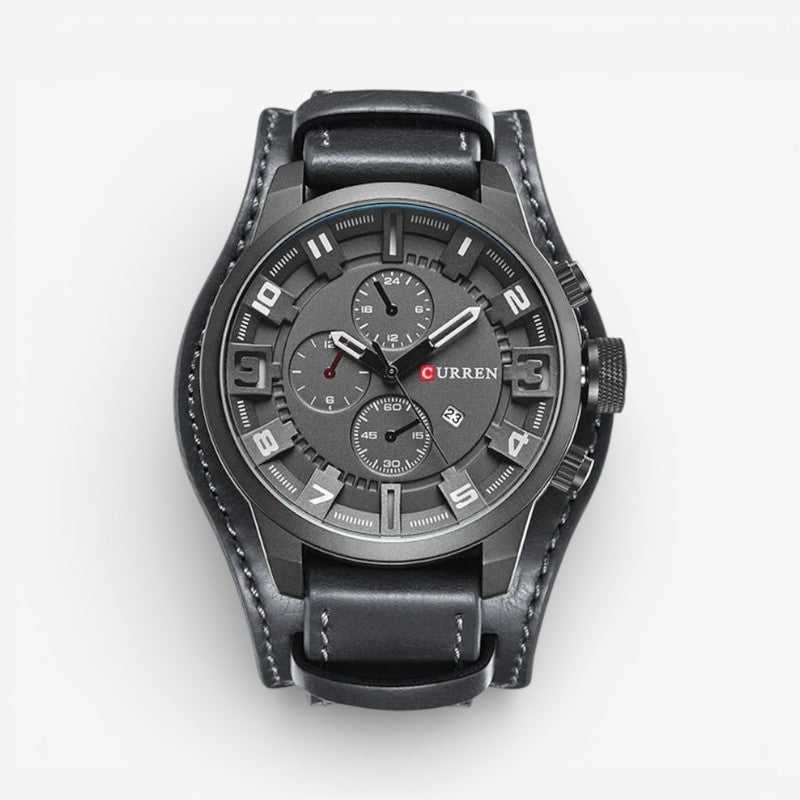 Lachlan – Round Dial Watch with Adjustable Strap and Date Function