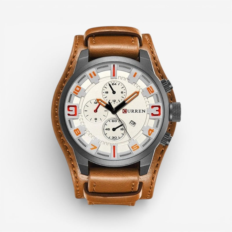 Lachlan – Round Dial Watch with Adjustable Strap and Date Function