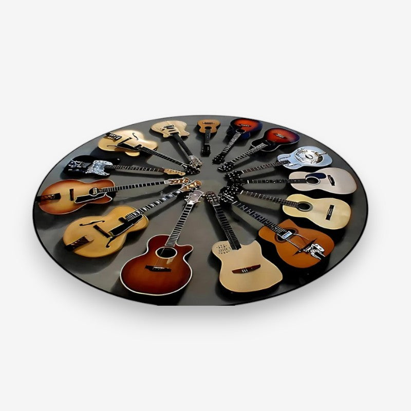 StrumCircle – Antislip Rond Vloerkleed met Uniek Gitaarontwerp Velani