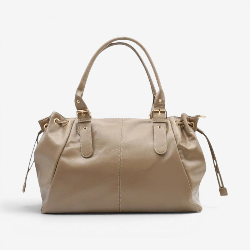 Handbag with Adjustable Strap and Multiple Zipper Compartments