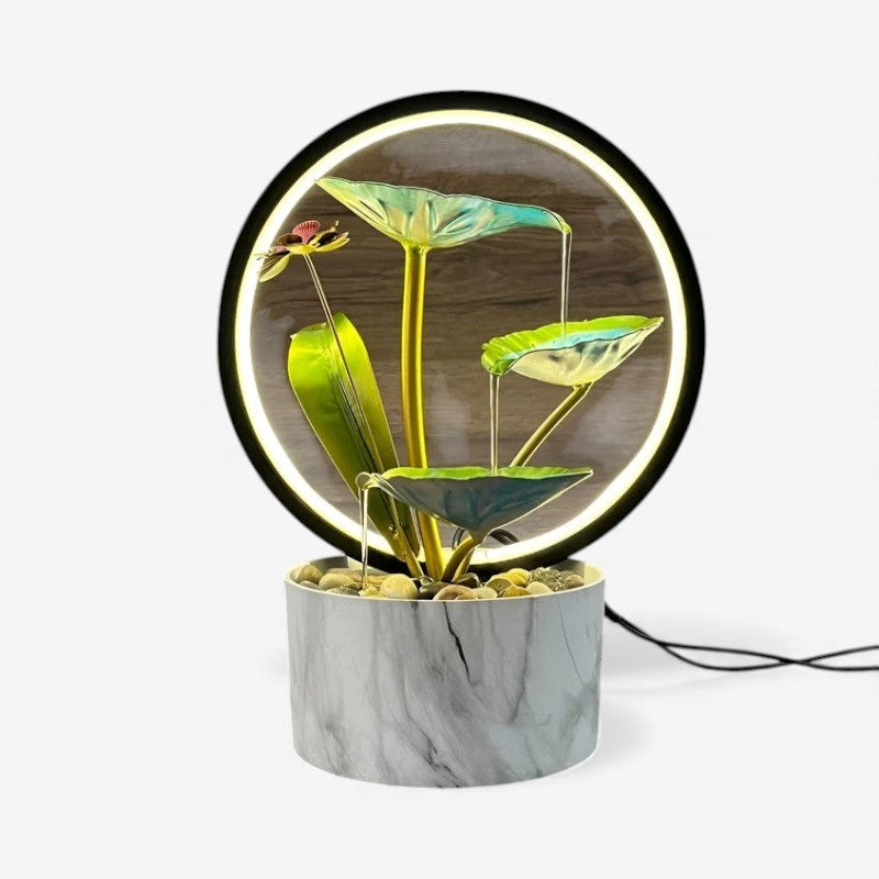 AquaLume – Tafellamp met stromende waterfontein voor woondecoratie Velani
