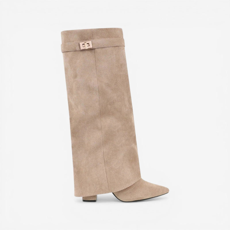 Knee-High Boots with Square Heel