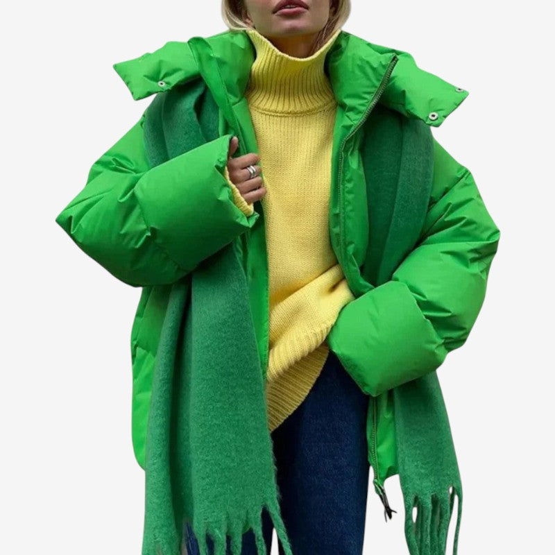 Evelyn – Long sleeve jacket with hood and zip closure