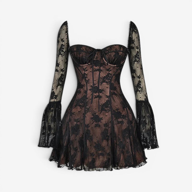 Chic Floral Mini Dress with Square Neck