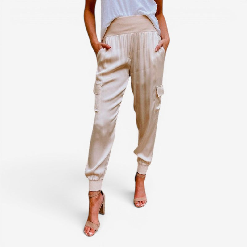 Womens High Waist Cargo Jogger Pants