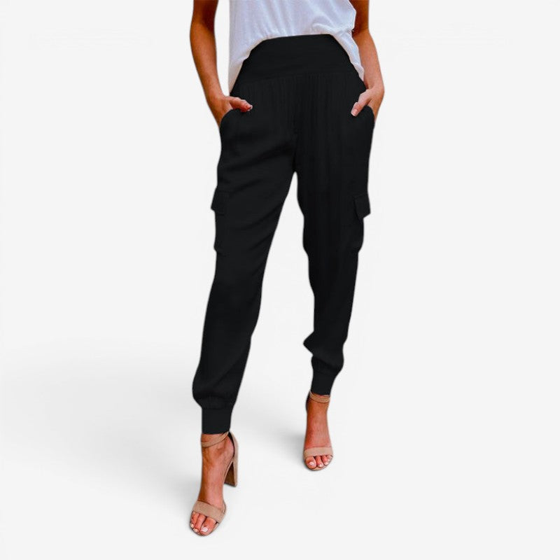 Womens High Waist Cargo Jogger Pants