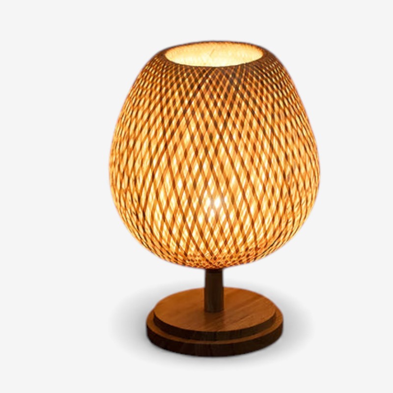 GlowWood – LED Tafellamp met Houten Voet Velani