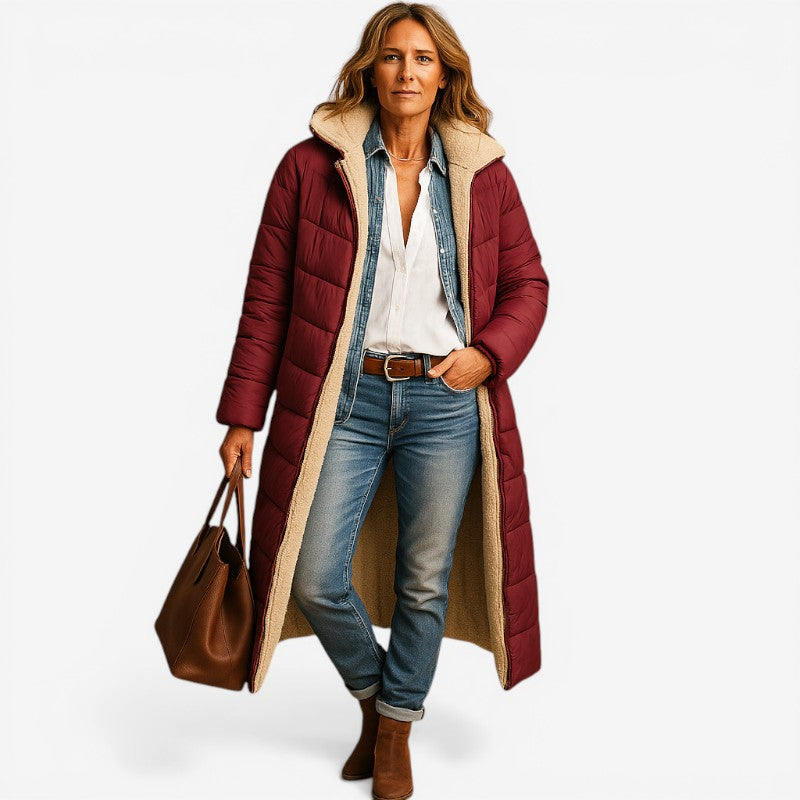Women Modern Cut Coat with Notched Collar