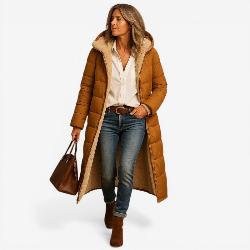 Women Modern Cut Coat with Notched Collar