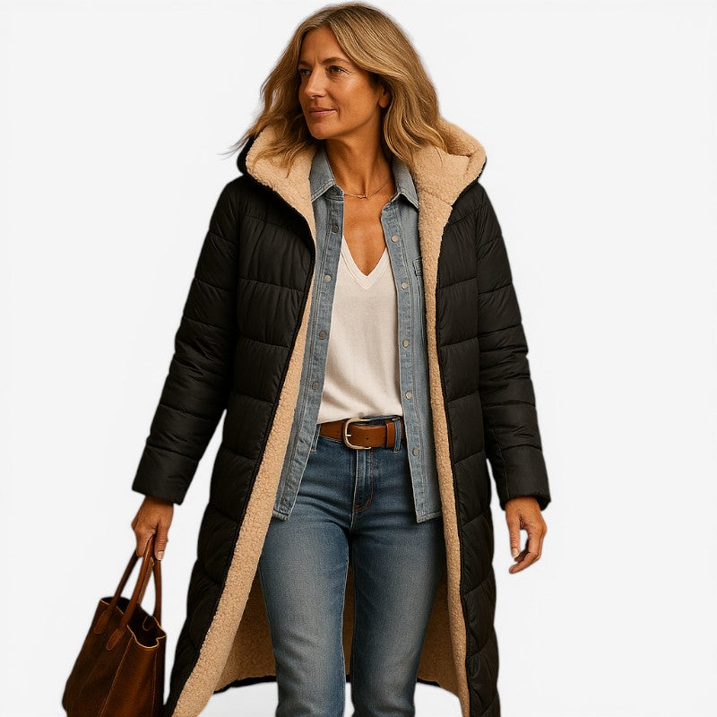 Women Modern Cut Coat with Notched Collar