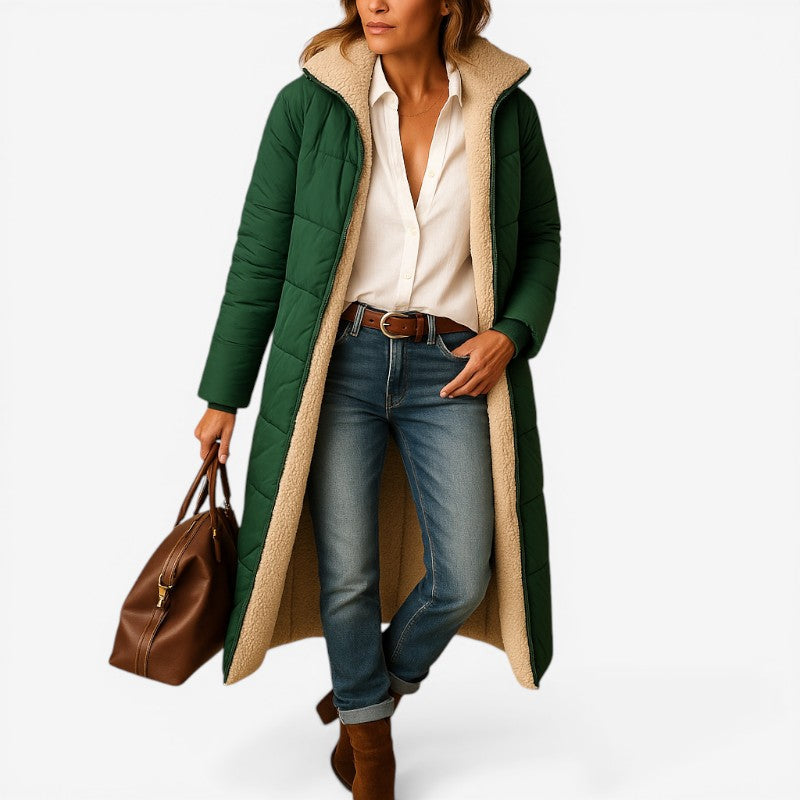Women Modern Cut Coat with Notched Collar