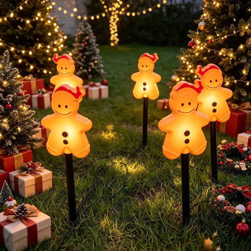 MerryGinger - Led Garden Stake Lights With Gingerbread Design