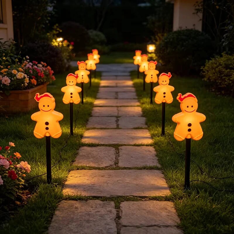 MerryGinger - Led Garden Stake Lights With Gingerbread Design