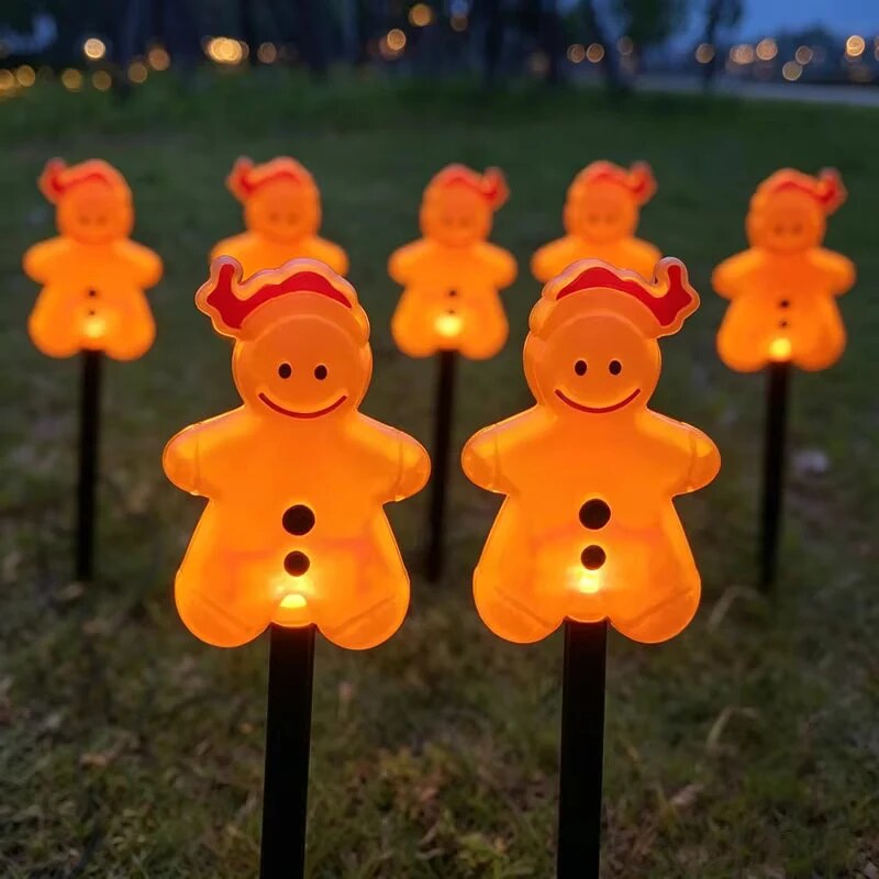 MerryGinger - Led Garden Stake Lights With Gingerbread Design