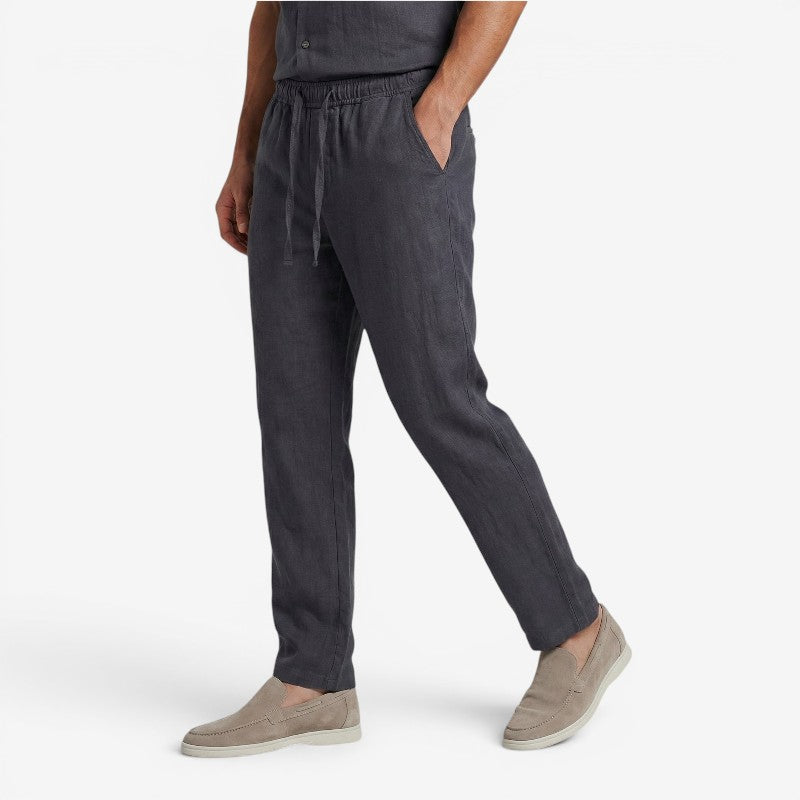 Men's Wide Leg Trousers with Drawstring Waist