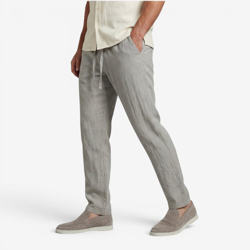 Men's Wide Leg Trousers with Drawstring Waist