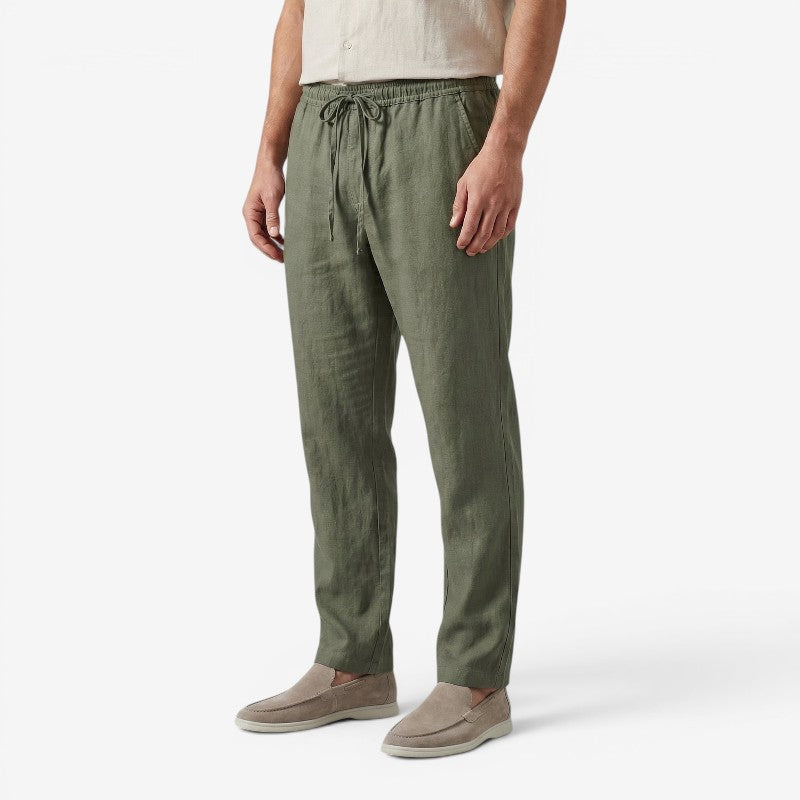 Men's Wide Leg Trousers with Drawstring Waist