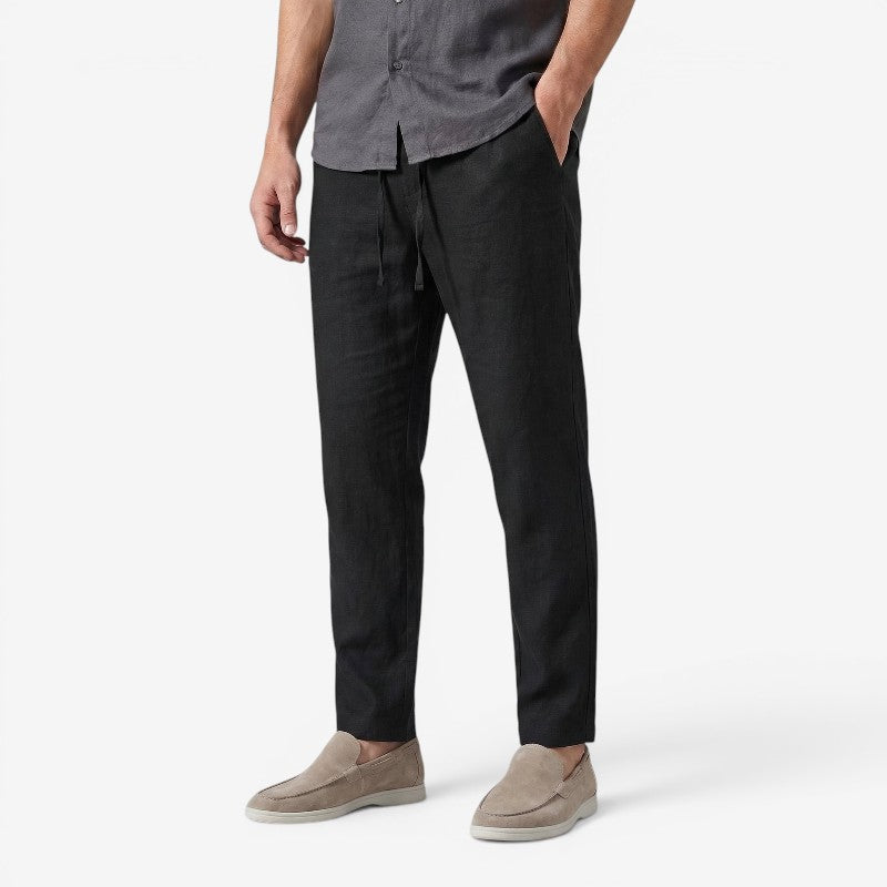Men's Wide Leg Trousers with Drawstring Waist