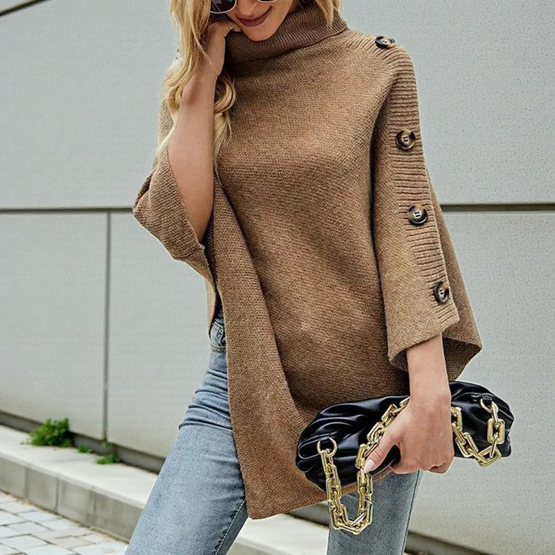 Mia – Sleeveless Sweater with Collar and Button Detail