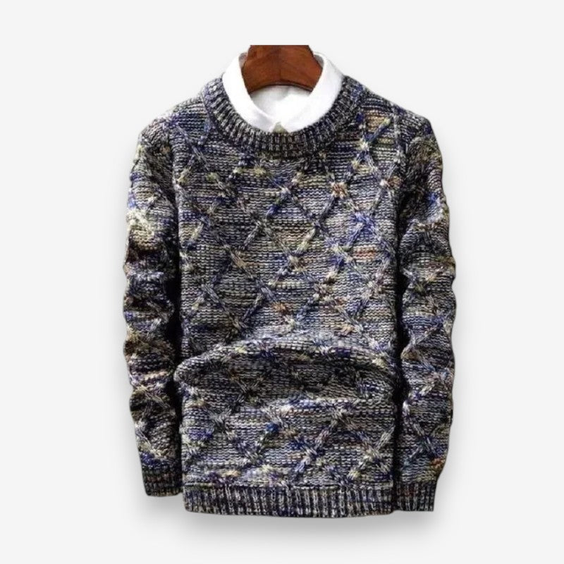 Ethan – Long Sleeve Sweater With Zigzag Pattern