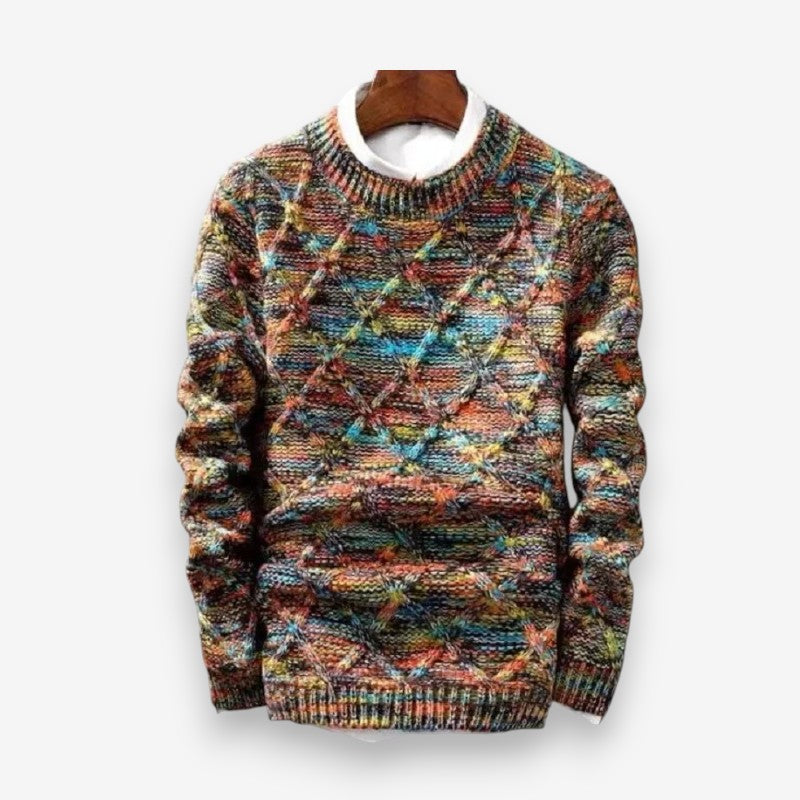 Ethan – Long Sleeve Sweater With Zigzag Pattern