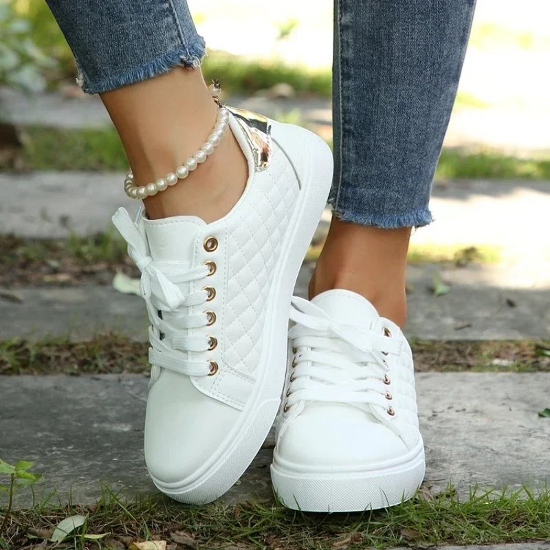Round Toe Lace-Up Sneakers