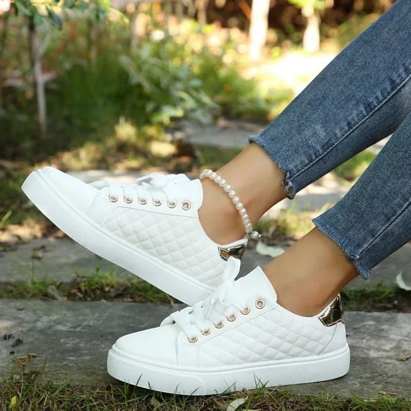 Round Toe Lace-Up Sneakers