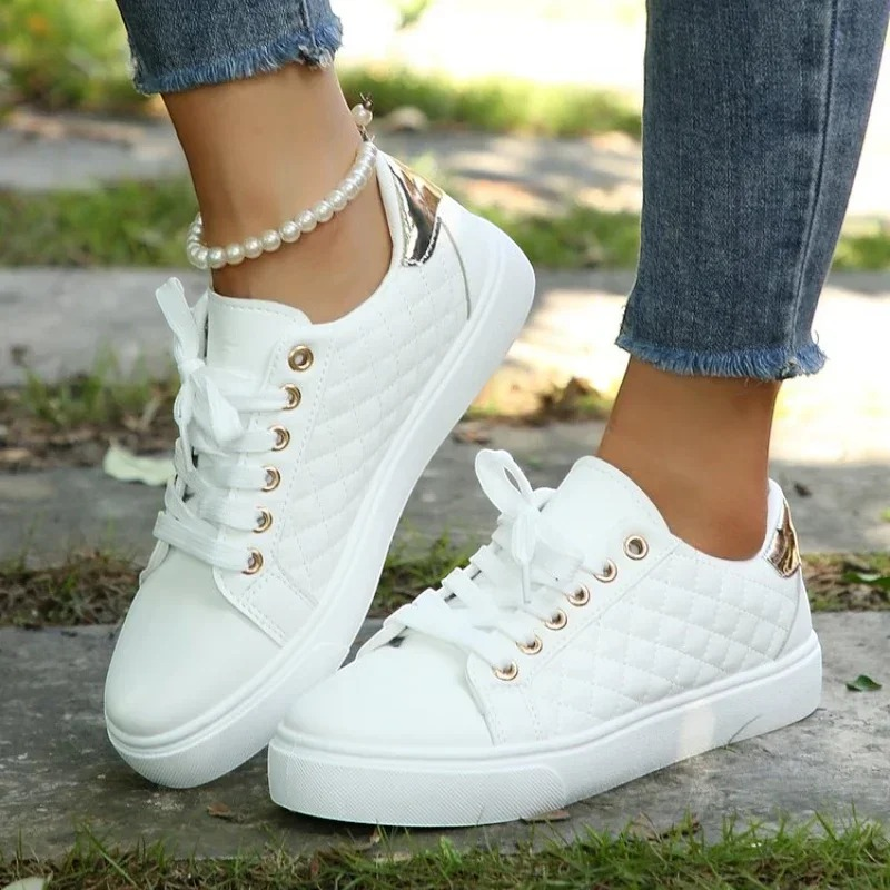 Round Toe Lace-Up Sneakers