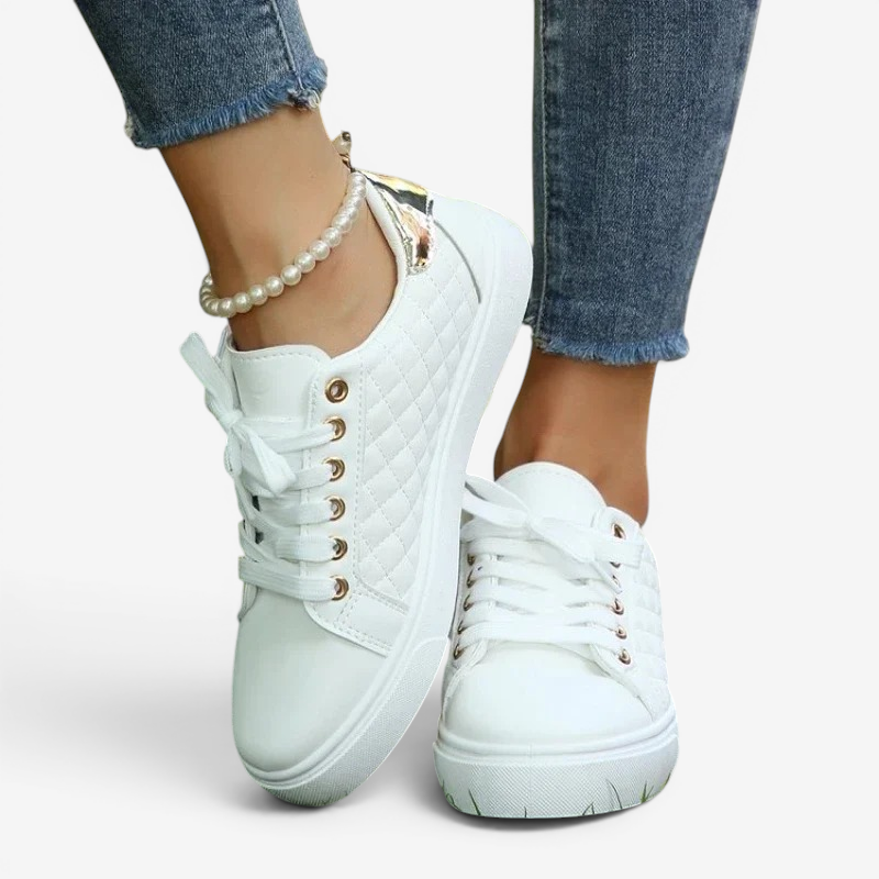 Round Toe Lace-Up Sneakers