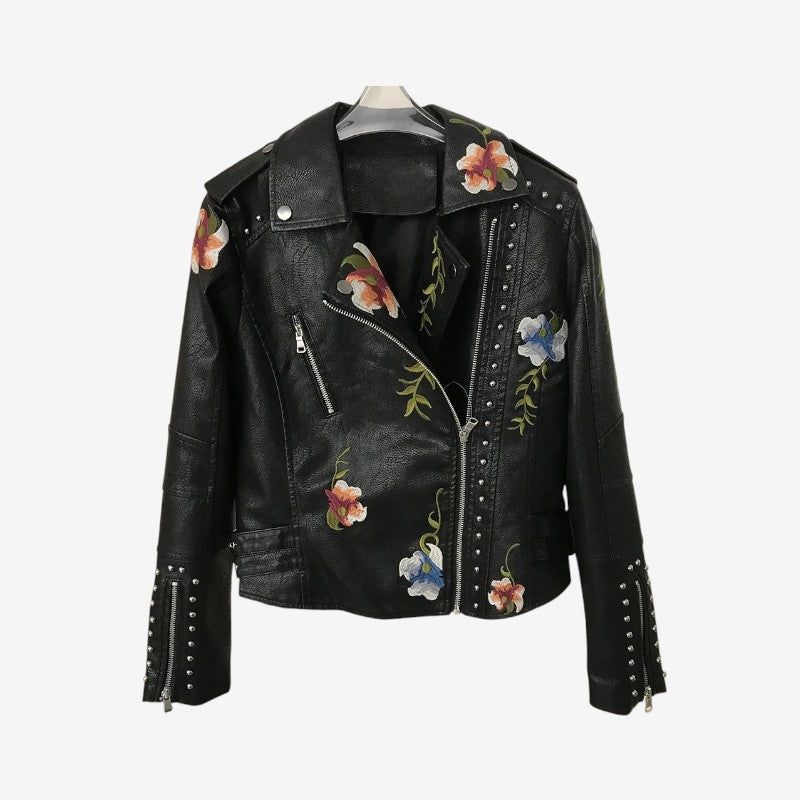 Olivia – Jacket with Zipper Closure and Floral Pattern