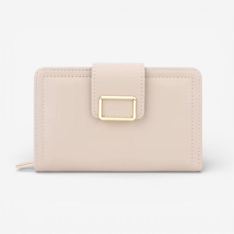 Sophia – Compact Wallet with Snap Closure & Zipper Pocket