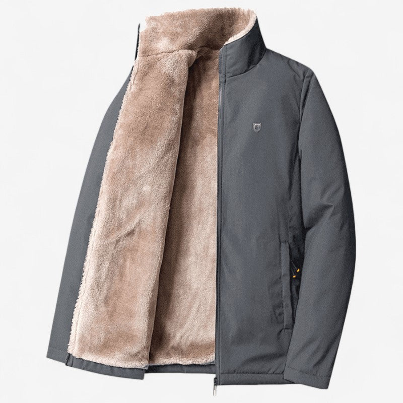 Nicholas – Jas met lange mouwen opstaande kraag en ritszakken Velani