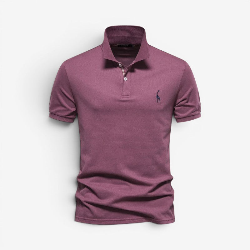Men's Slim Fit Buttoned Polo Shirt with Short Sleeves