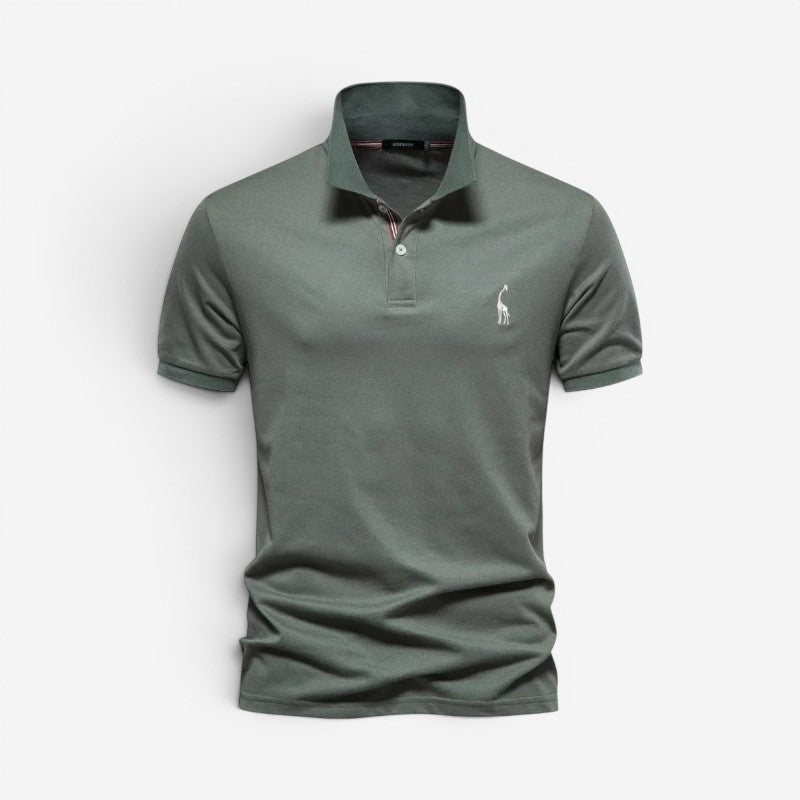Men's Slim Fit Buttoned Polo Shirt with Short Sleeves
