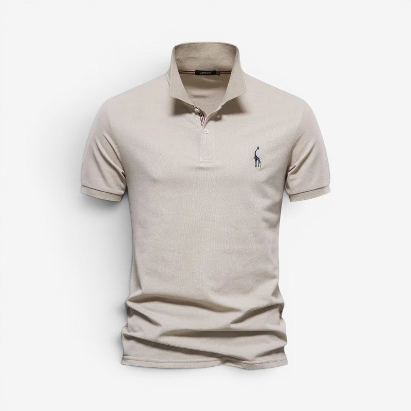 Men's Slim Fit Buttoned Polo Shirt with Short Sleeves
