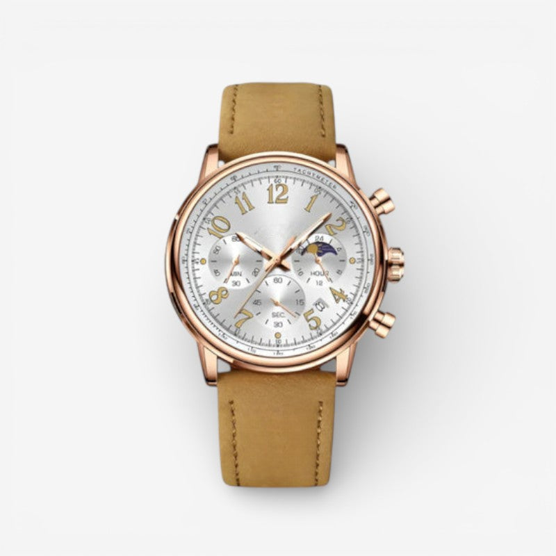 James – Round Watch with Adjustable Strap and Numeric Display