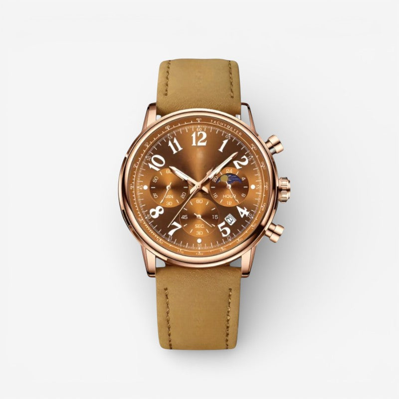 James – Round Watch with Adjustable Strap and Numeric Display